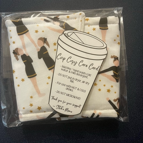 Cheerleader Pattern Cup Cozy - Picture 2 of 3